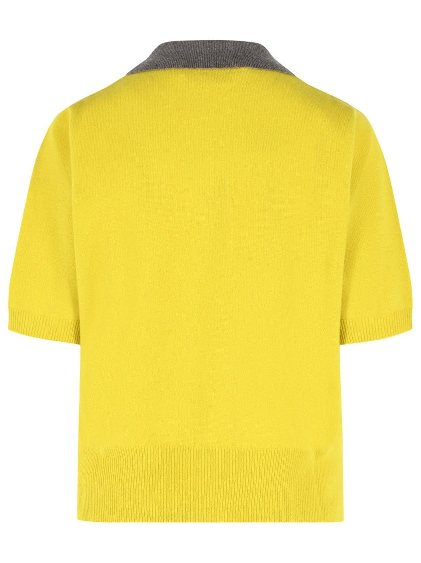Marni Yellow Cashmere Polo Shirt