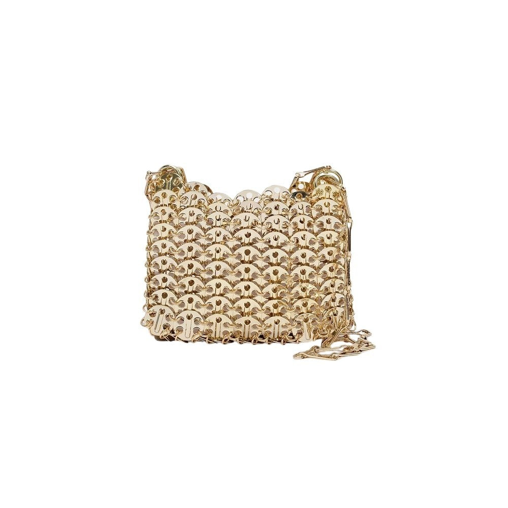 Rabanne 1969 Nano Handbag In Gold Brass
