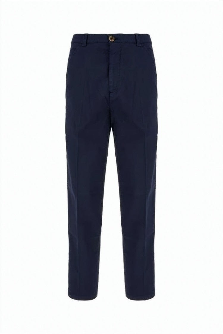 Brunello Cucinelli Tailored Blue Denim Pants With Design