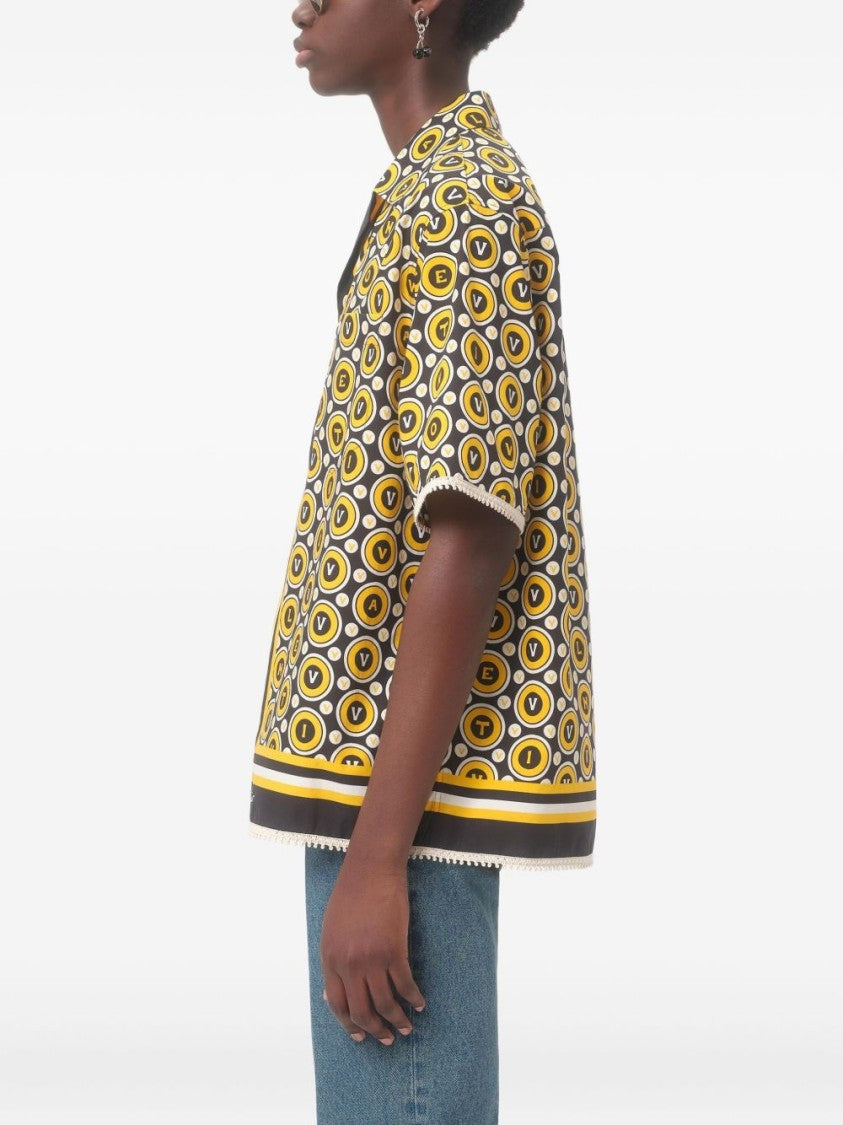Valentino Garavani Bold Geometric Patterned Short-Sleeved Shirt