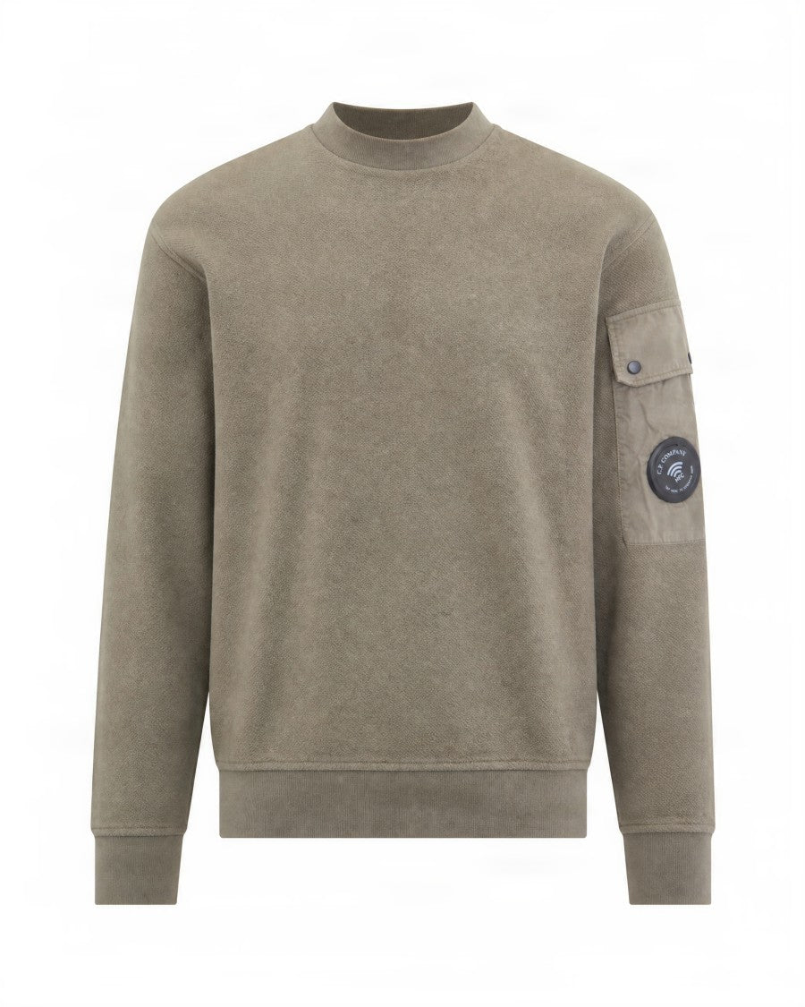 C.P. Company Taupe Crew Neck Cotton Sweatshirt