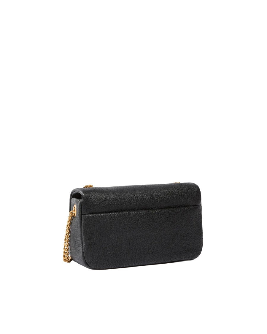 Pinko Black Mini Love Click Soft Horizontal Leather Shoulder Bag