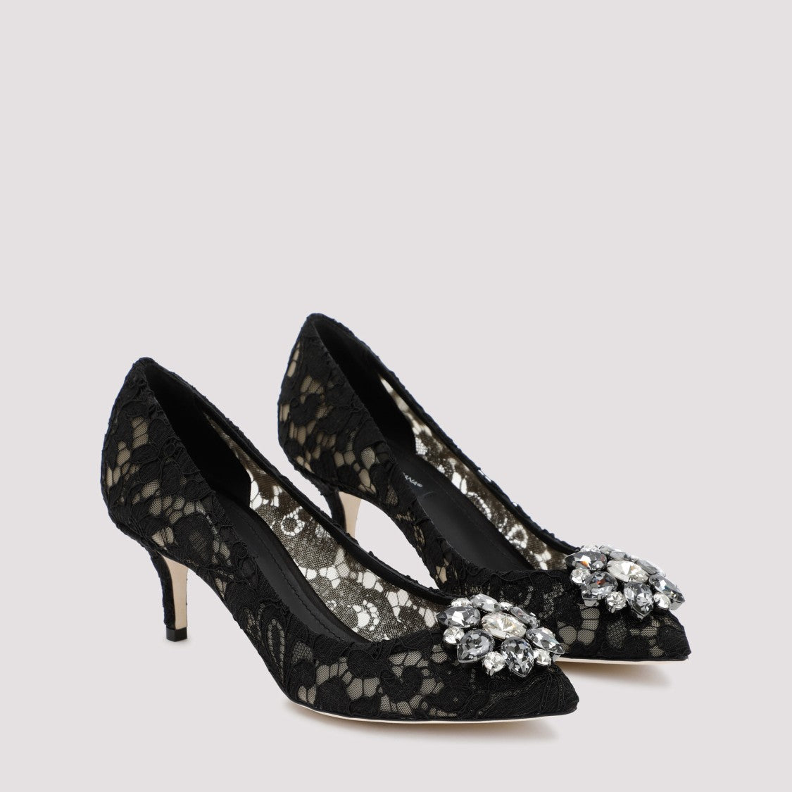 Dolce & Gabbana Black Lace Viscose Pumps