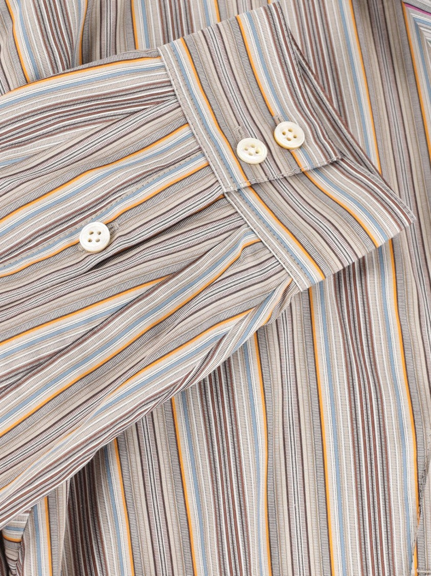Kiko Kostadinov Beige Striped Diagonal Zip Shirt