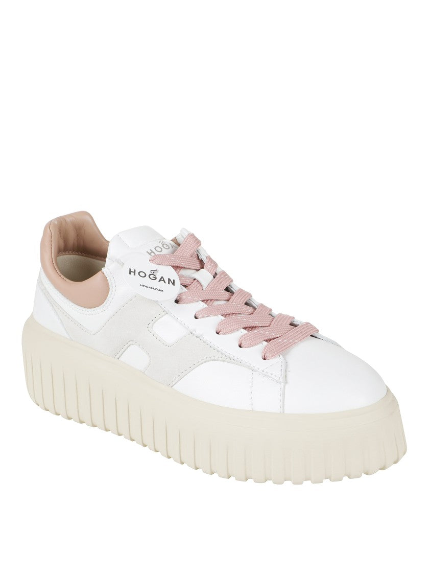 Hogan Chunky Platform Sneakers With Smooth And Textured Uppers