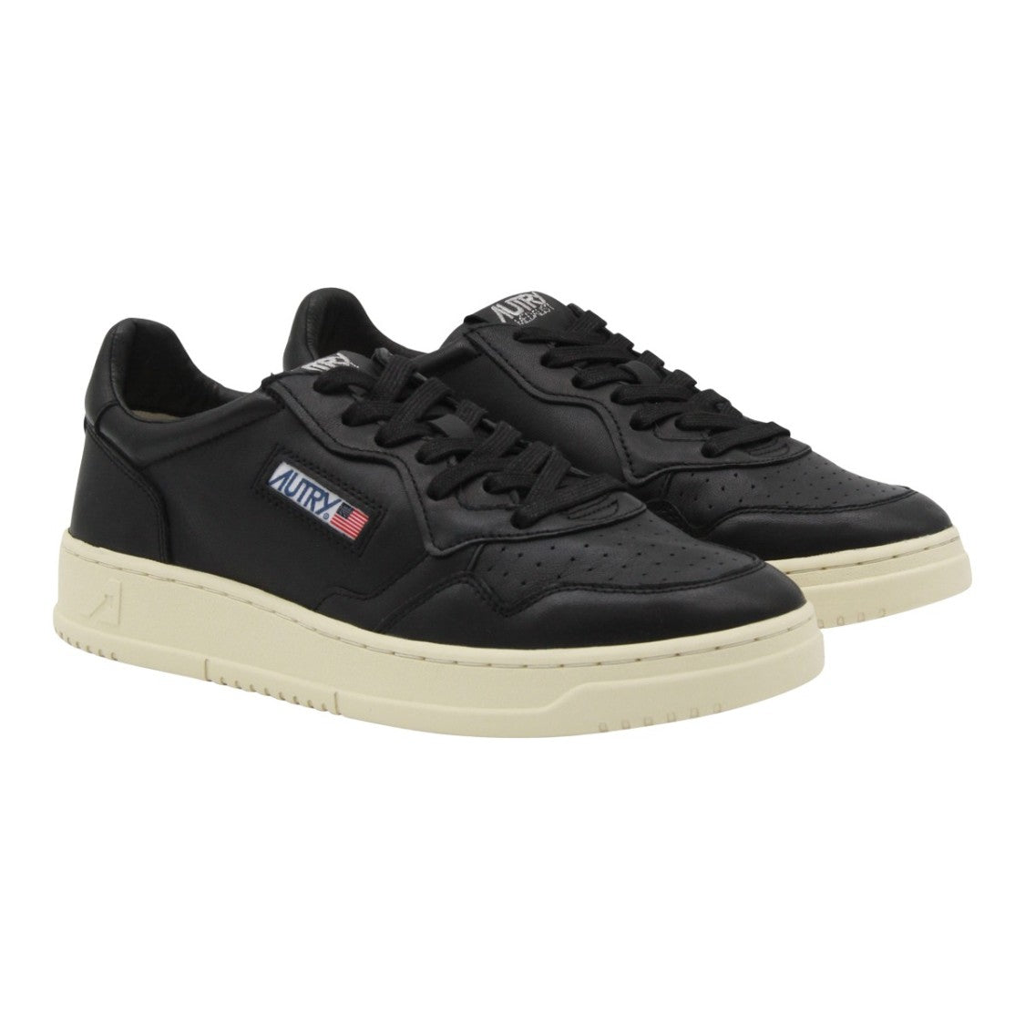 Autry Low-Top Black Sneakers With Subtle Perforations