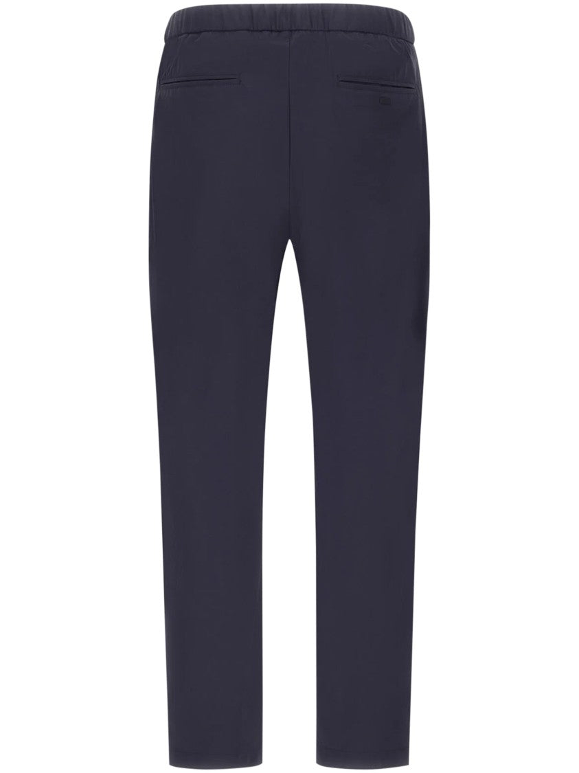 Herno Tailored Blue Trousers With Streamlined Silhouette