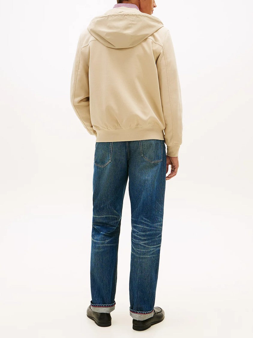 Tommy Hilfiger Beige Reversible Hdd Zip Cotton Hoodie