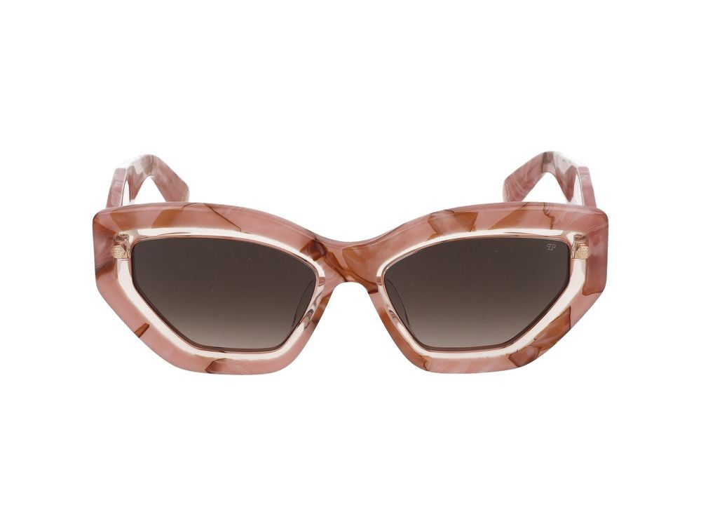 Philipp Plein Sunglasses Spp099m 06Z8 Opal Pink+Marbled Pink 55/18/140