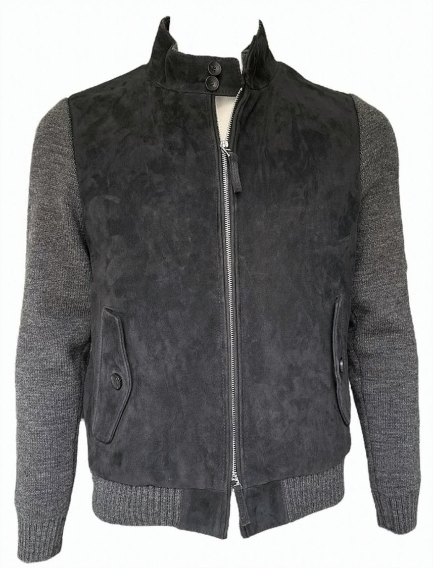The Jack Leathers Suede-Effect Casual Jacket With Knitted Detail