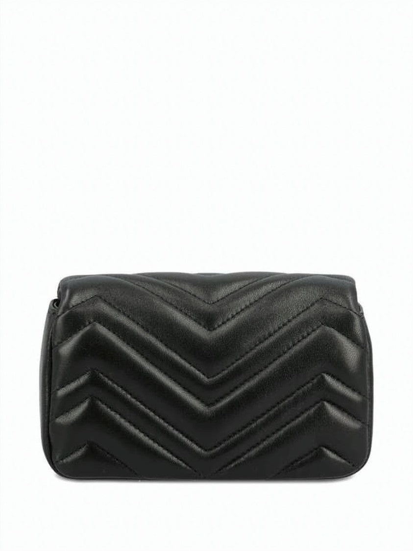 Gucci Quilted Chevron Mini Shoulder Bag With Double G Logo