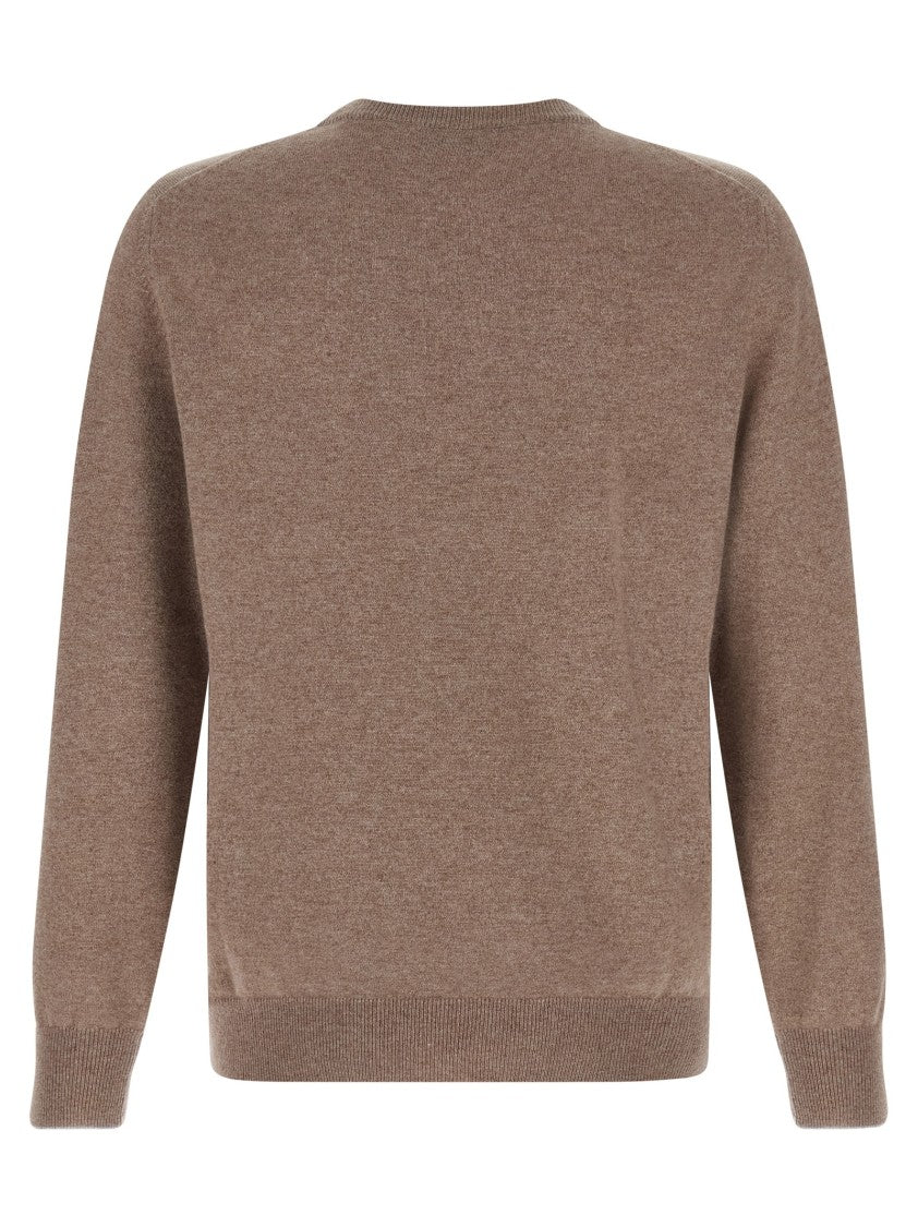 Brunello Cucinelli Brown Cashmere Sweater With Crew Neck