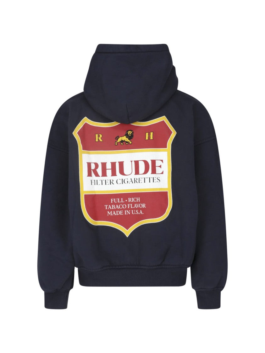Rhude Black Filatro Crest Printed Hoodie
