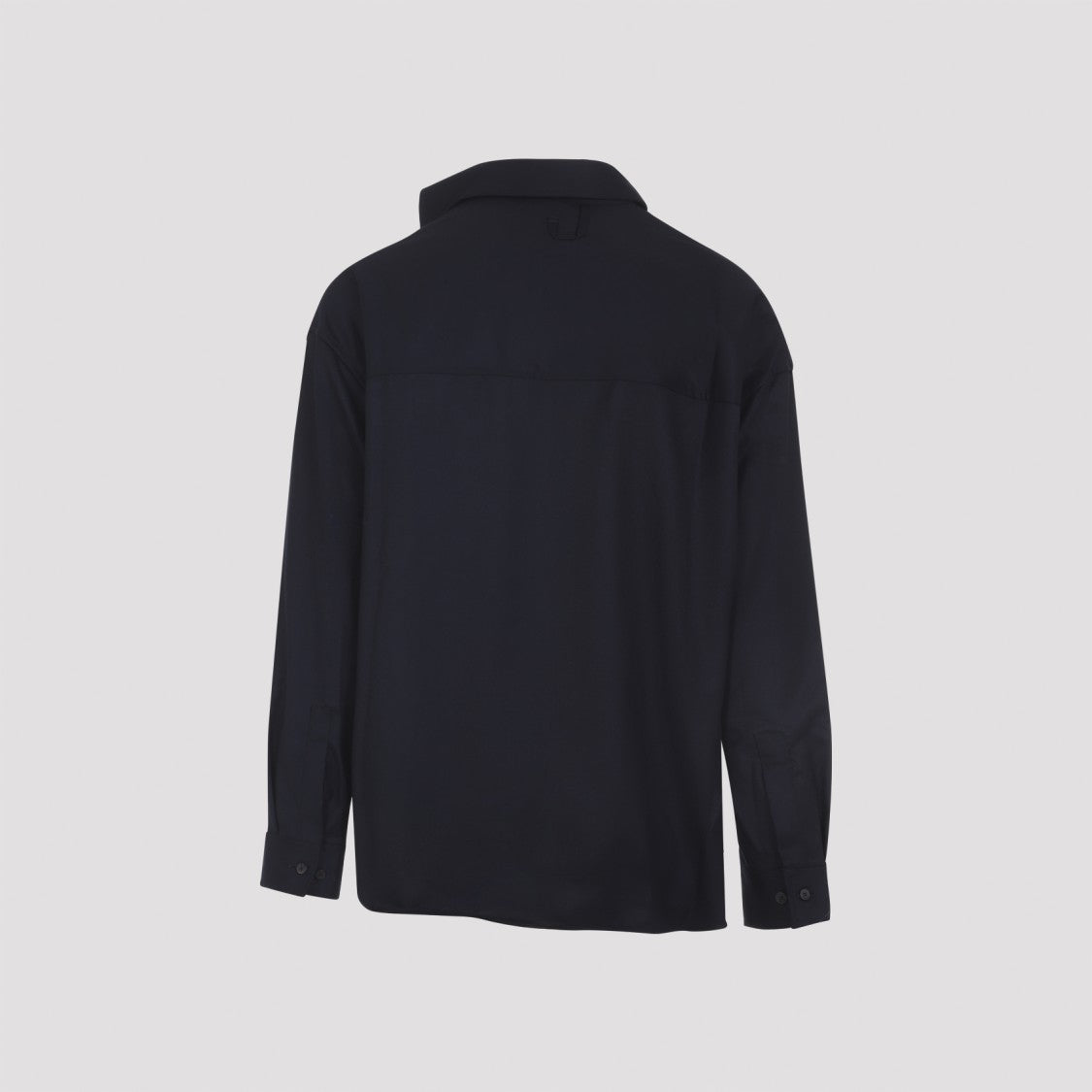Jacquemus La Chemis Cuadro Navy Blue Virgin Wool Shirt