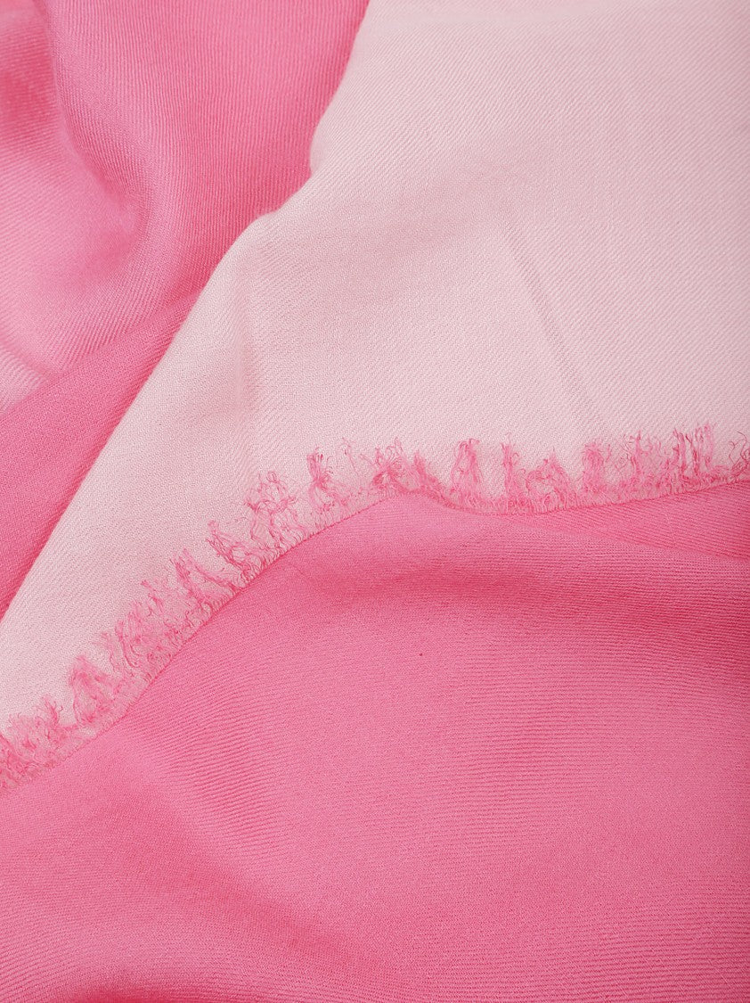 Faliero Sarti Delicate Fringed Wool Scarf In Pink Hues