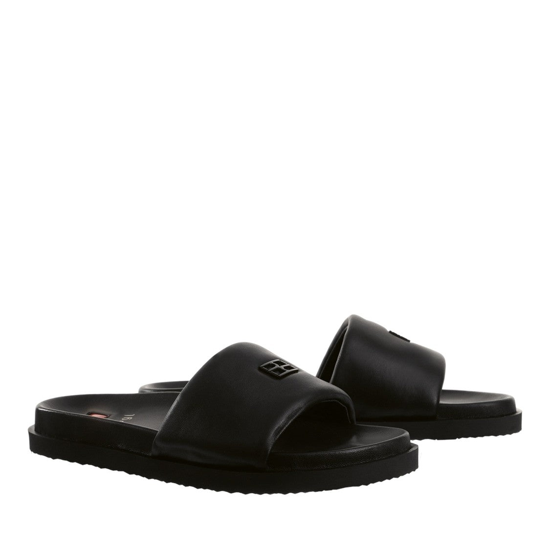 Högl Black Brenda Logo Leather Slides