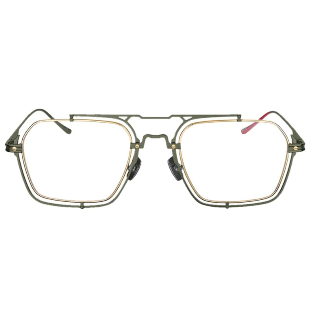 Vysen Faye Collection Fy-4 Geometric Double-Bridge Eyeglasses With Metallic Finish