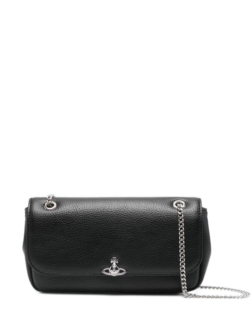 Vivienne Westwood Rectangular Textured Shoulder Bag With Silver-Tone Hardware