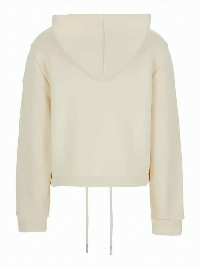 Moncler Cropped Hooded Sweatshirt With Textured Knit Pockets