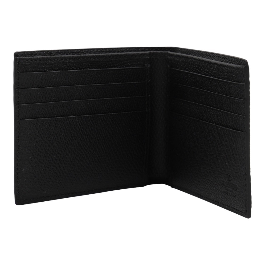 Valentino Garavani Textured Leather Bifold Wallet With Metallic Emblem