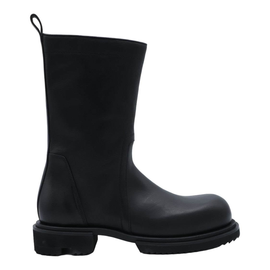 Rick Owens Mid-Calf Boots With Rounded Toe And Chunky Sole