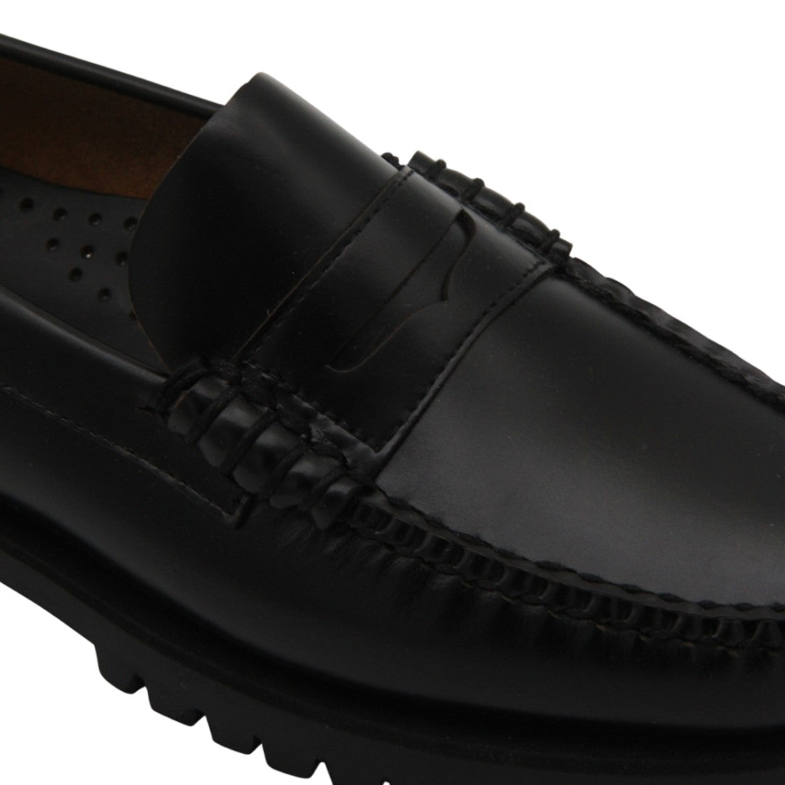 Sebago Penny Loafer-Inspired Black Flats With Moccasin Stitching