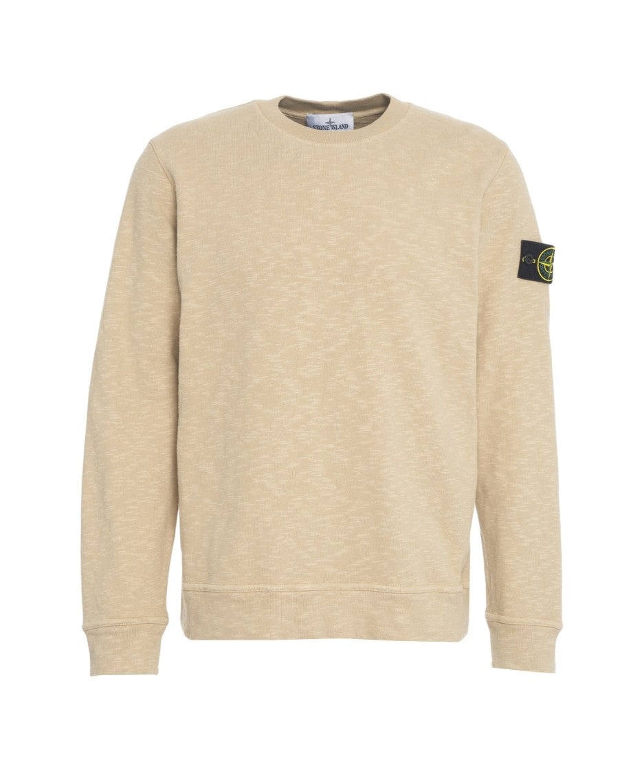 Stone Island Beige Cotton Sweatshirt