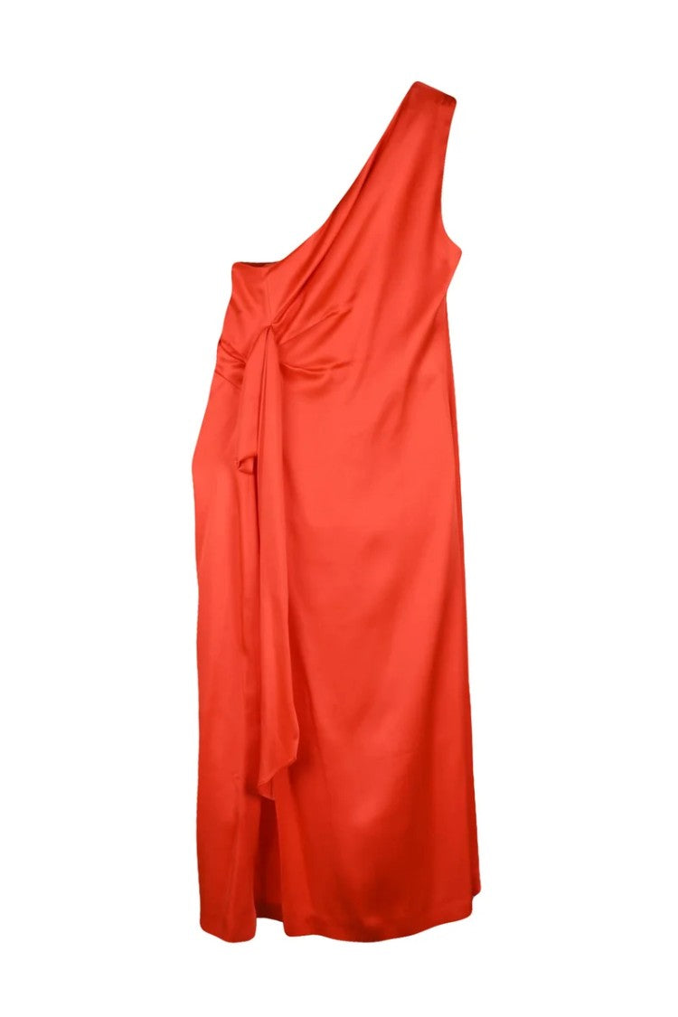 Max Mara Cerchio One-Shoulder Long Dress - Red