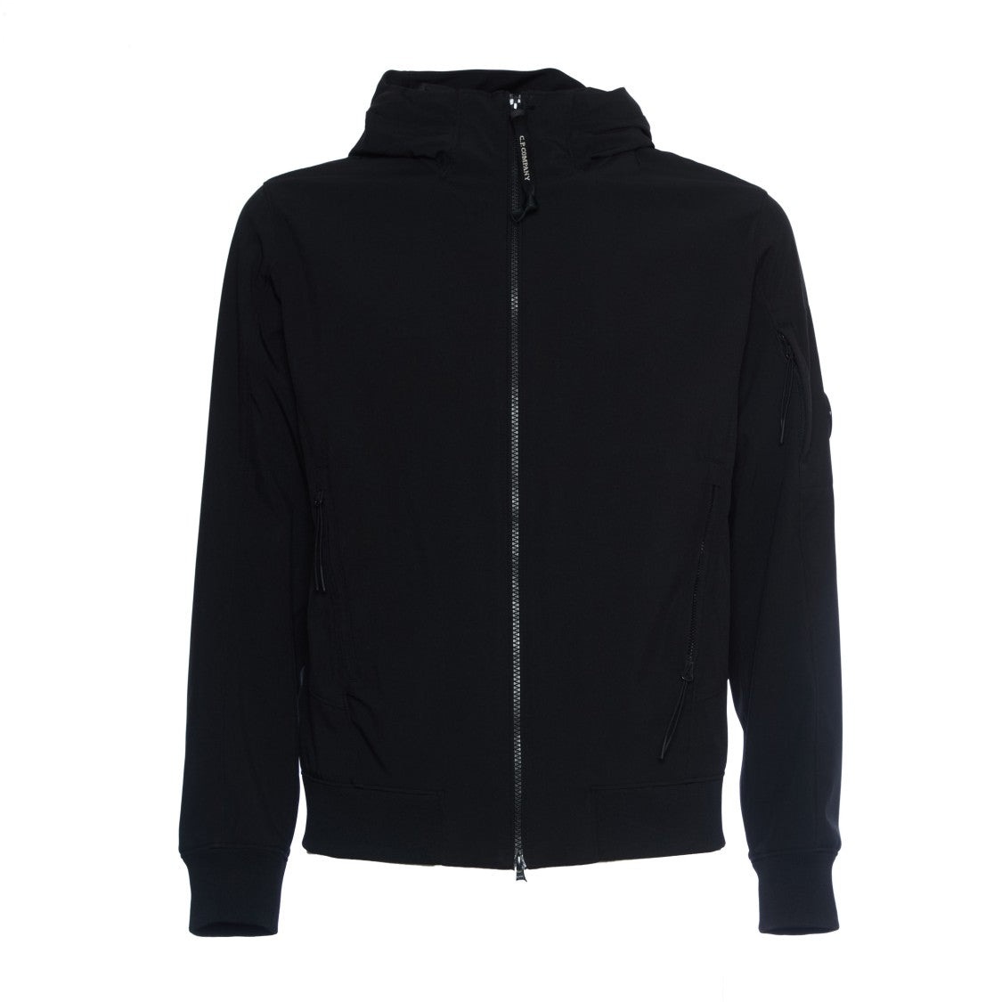 C.P. Company Windproof Black Hooded Jacket With Adjustable Features
