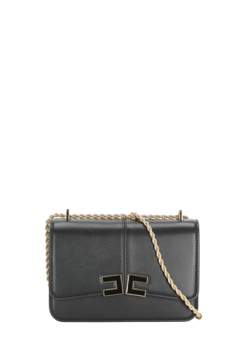 Elisabetta Franchi Sleek Rectangular Shoulder Bag With Front Metal Logo