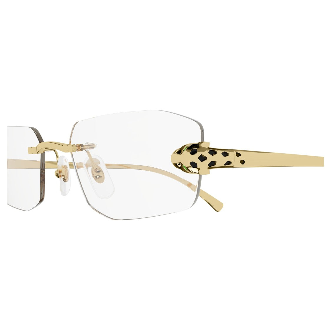Cartier Rimless Eyeglasses With Panther Head Design In Gold