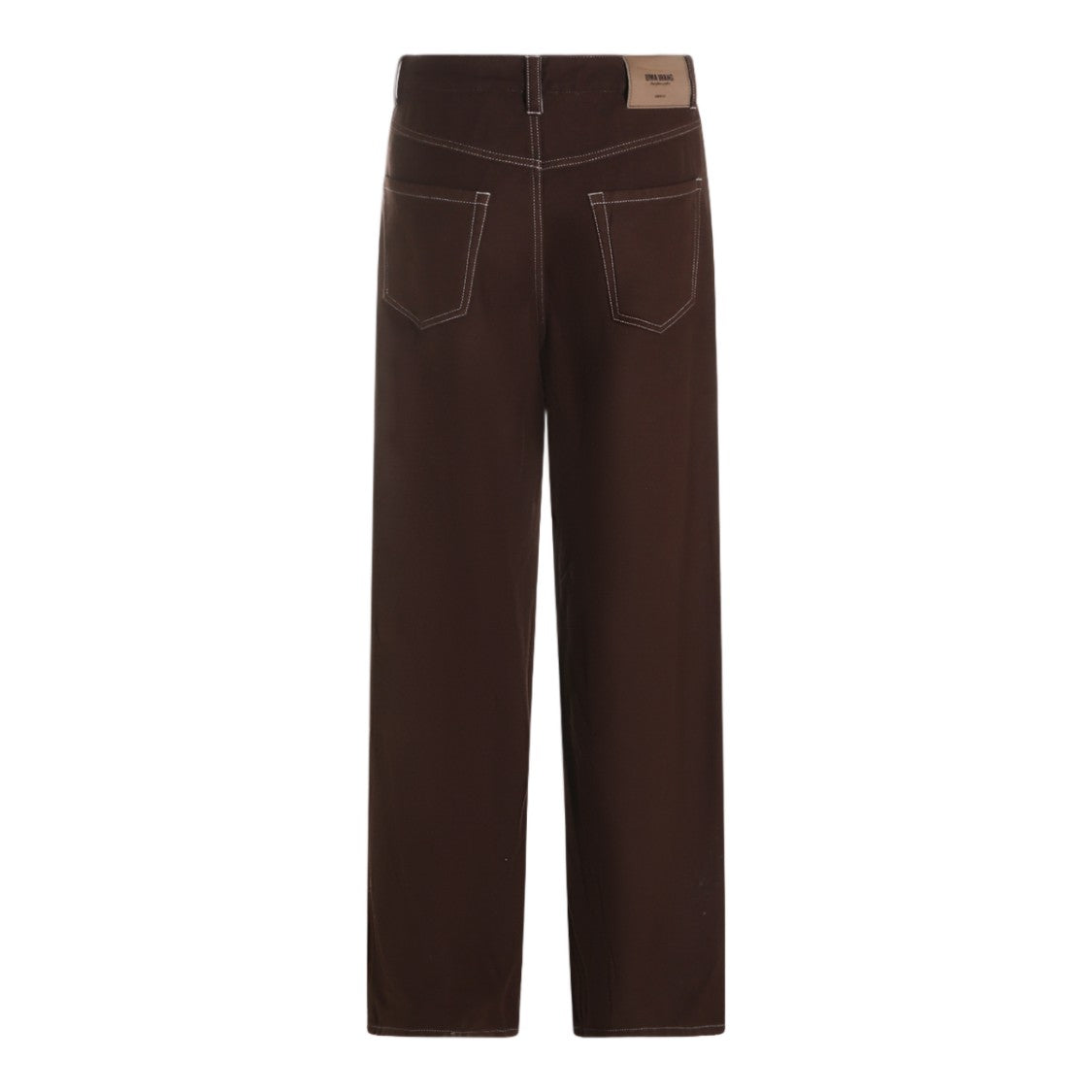 Uma Wang Brown Wool-Blend Belted Straight-Leg Pants
