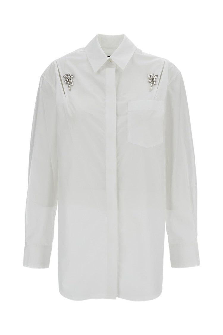 Simone Rocha White Cotton Crystal Embellished Shirt