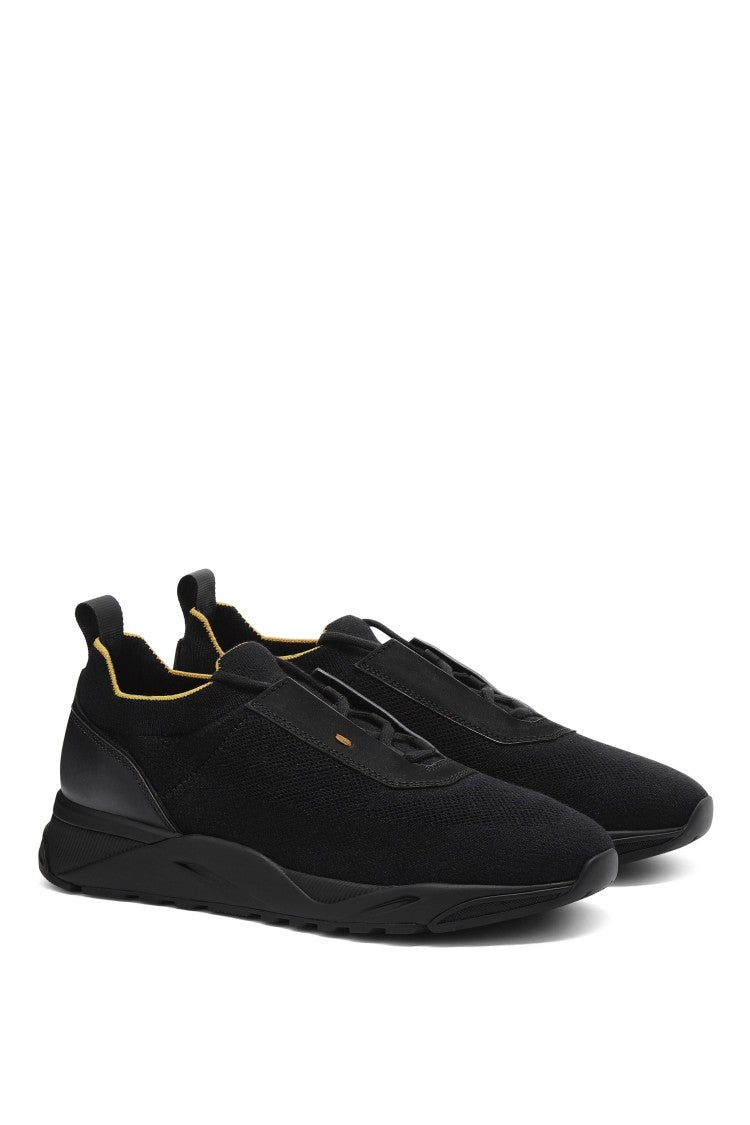 Santoni Stretch Fabric Slip-On Sneakers