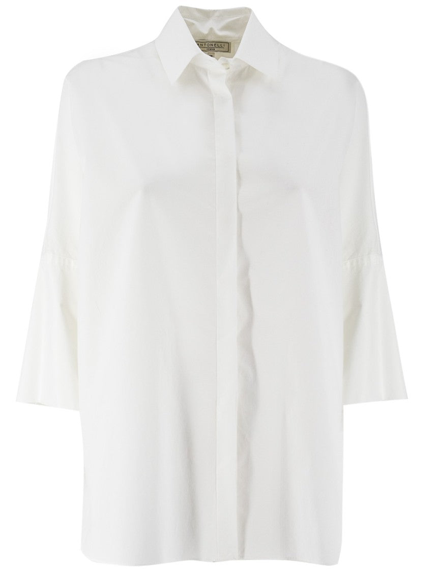 Antonelli Fluid-Fit Cotton Shirt With Concealed Button Closure