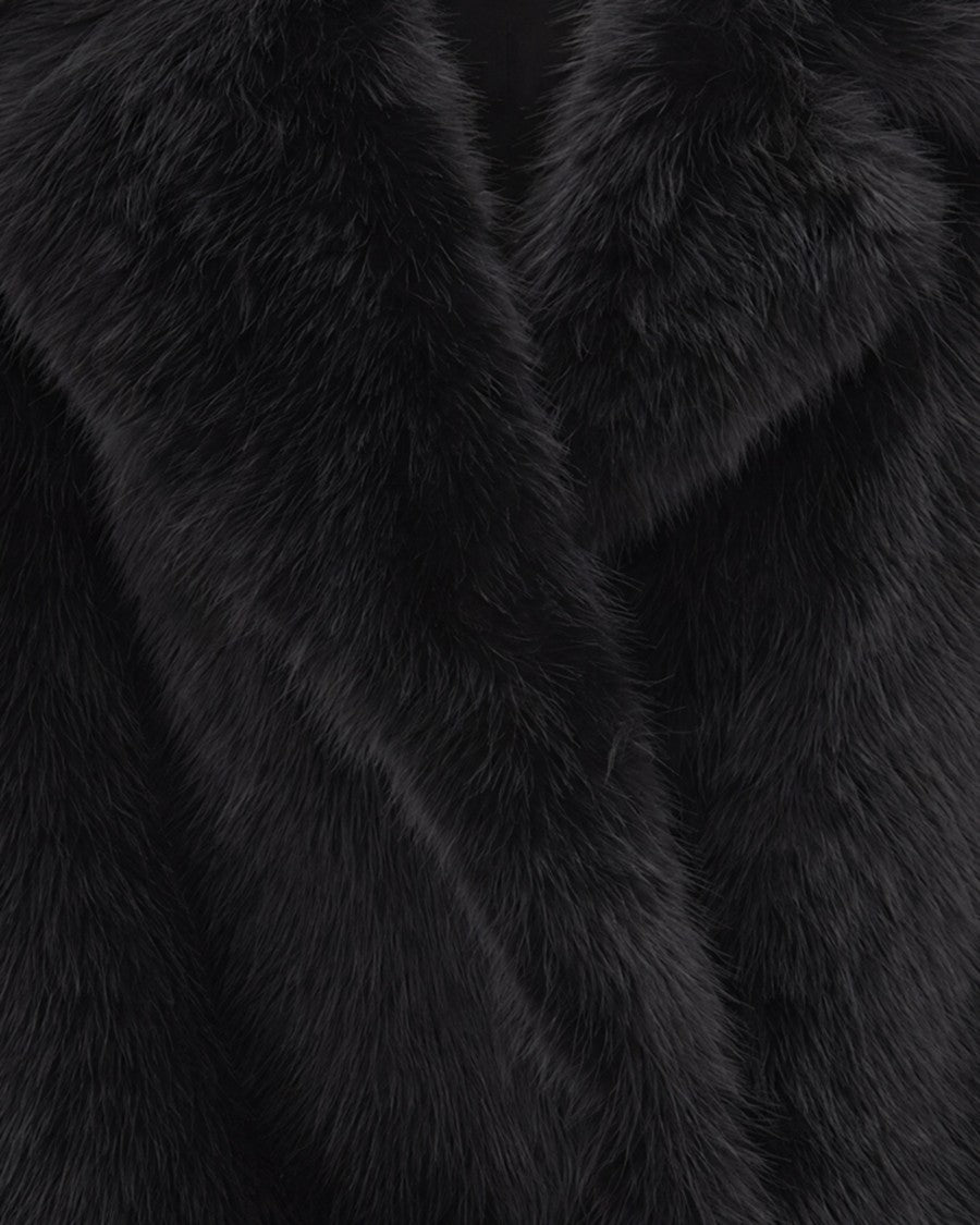Stand Studio Black Kinley Oversized Faux Fur Gilet