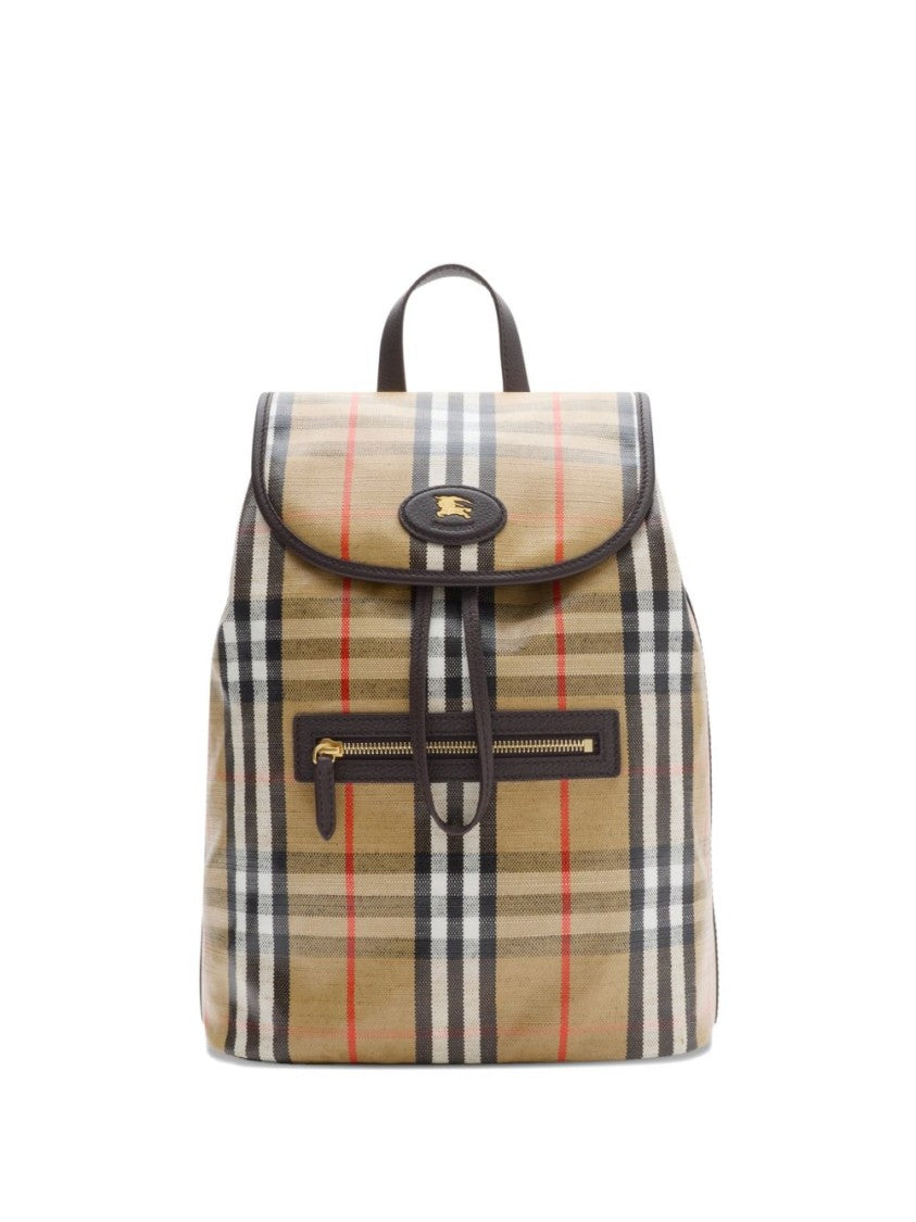 Burberry Structured Check Pattern Backpack