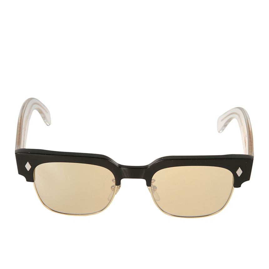 Kador Tobako Cm Bold Black Sunglasses With Amber Tinted Lenses