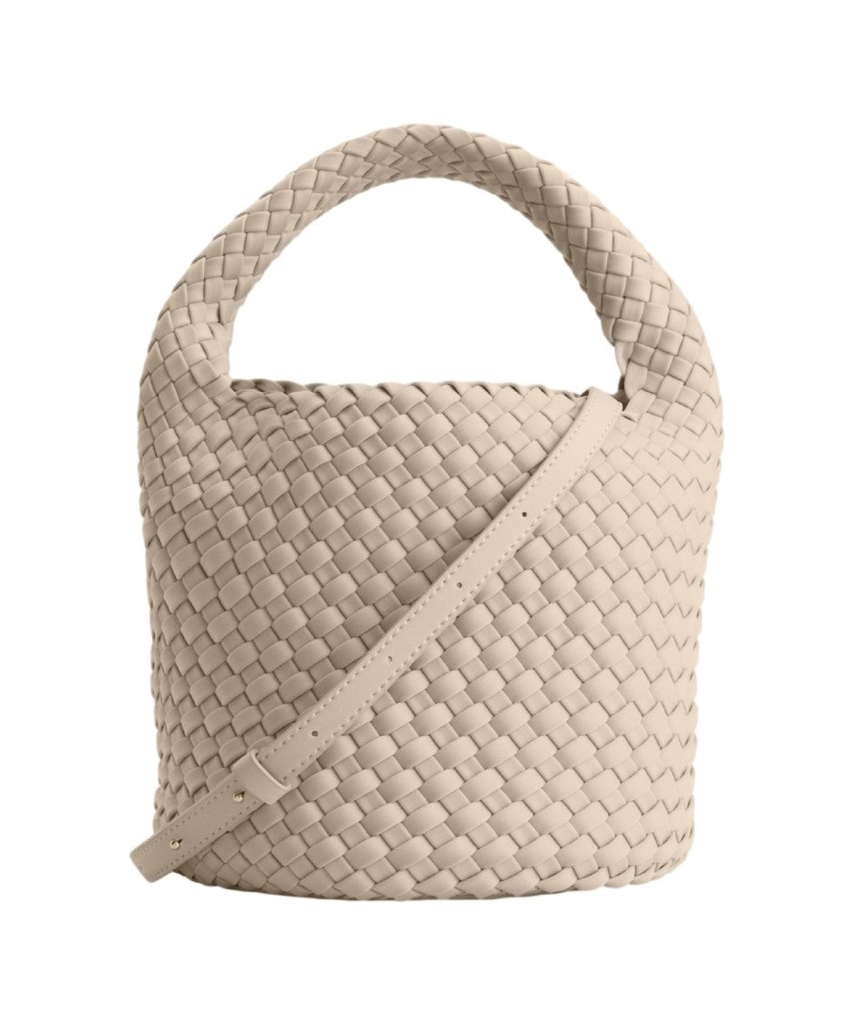 Marrea Woven Neoprene Handbag With Single Handle And Drawstring Pouch