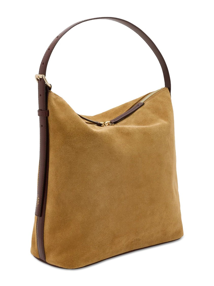 A.P.C. Structured Suede Handbag With Gold-Tone Accents
