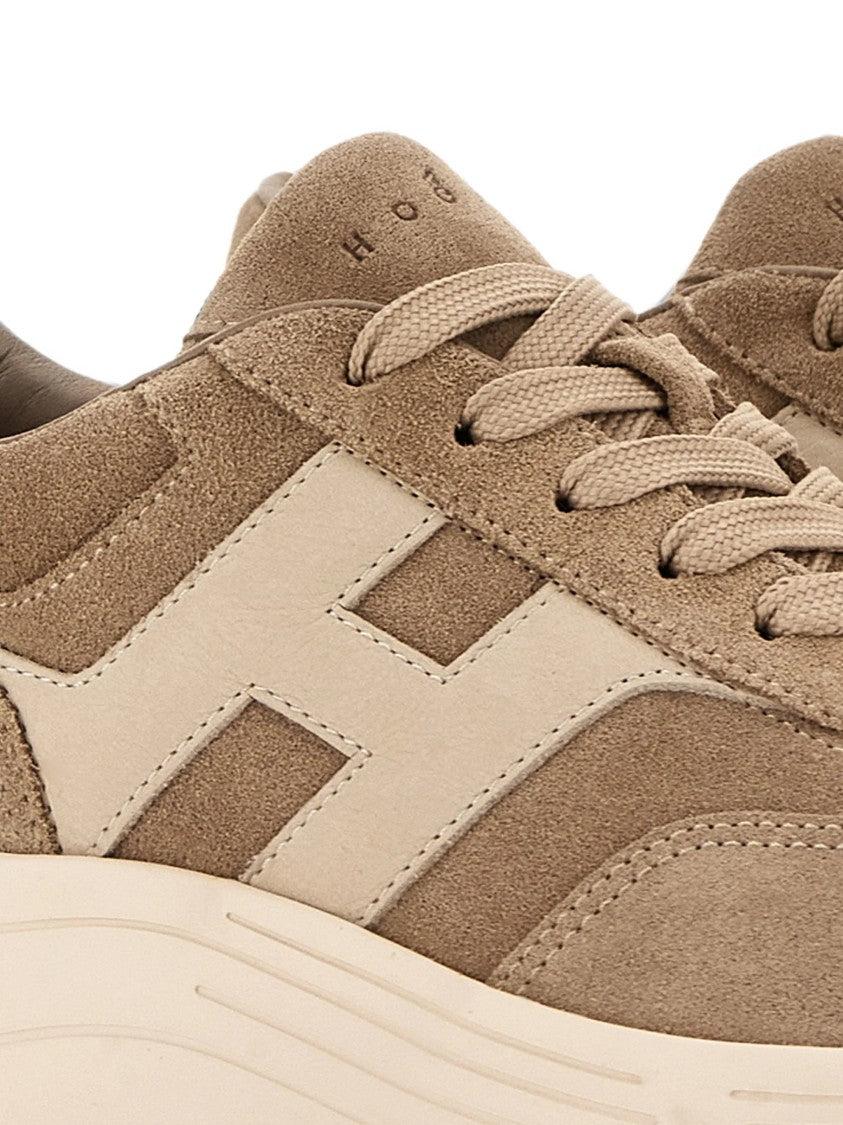 Hogan Suede Sneakers With Contrasting 'H' Logo And Chunky Sole