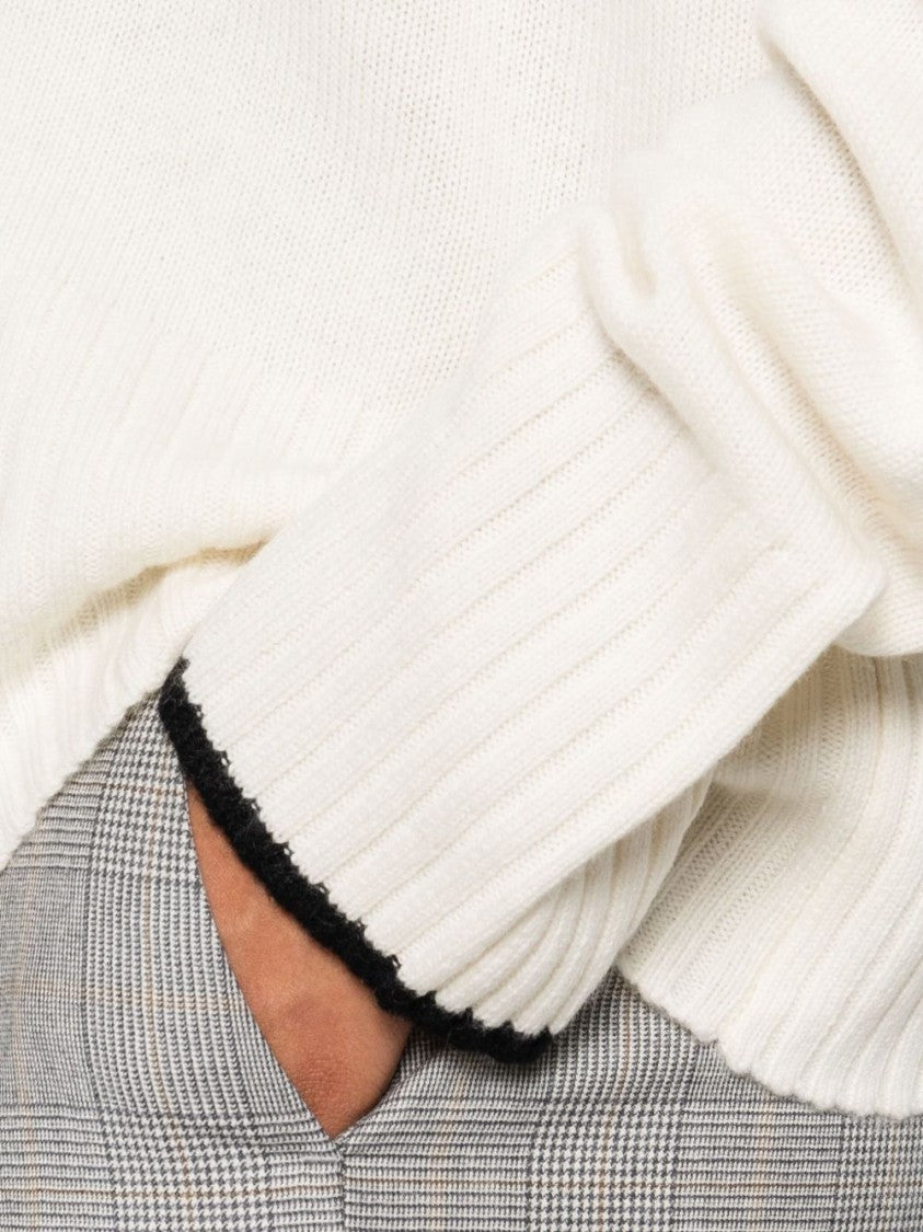 Pinko Loose-Fitting White Sweater