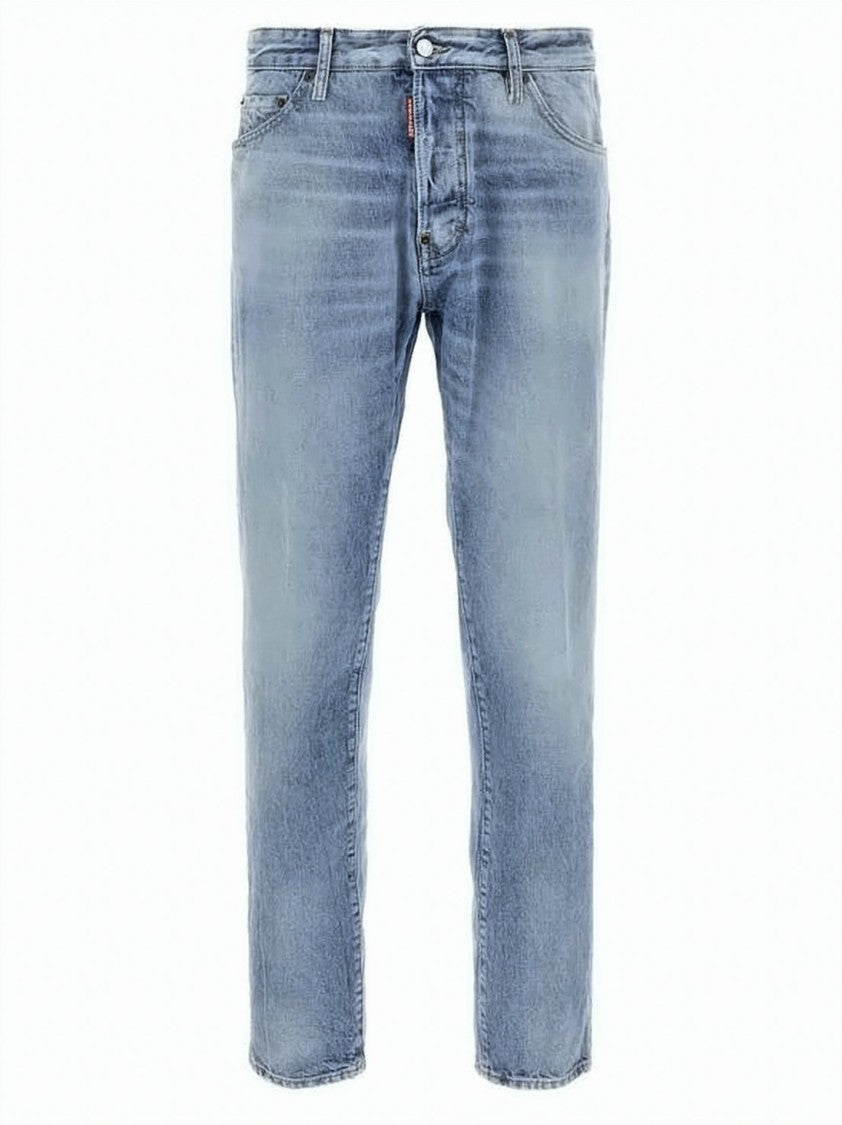 Dsquared2 Light Wash Denim Jeans With Classic Five-Pocket Design