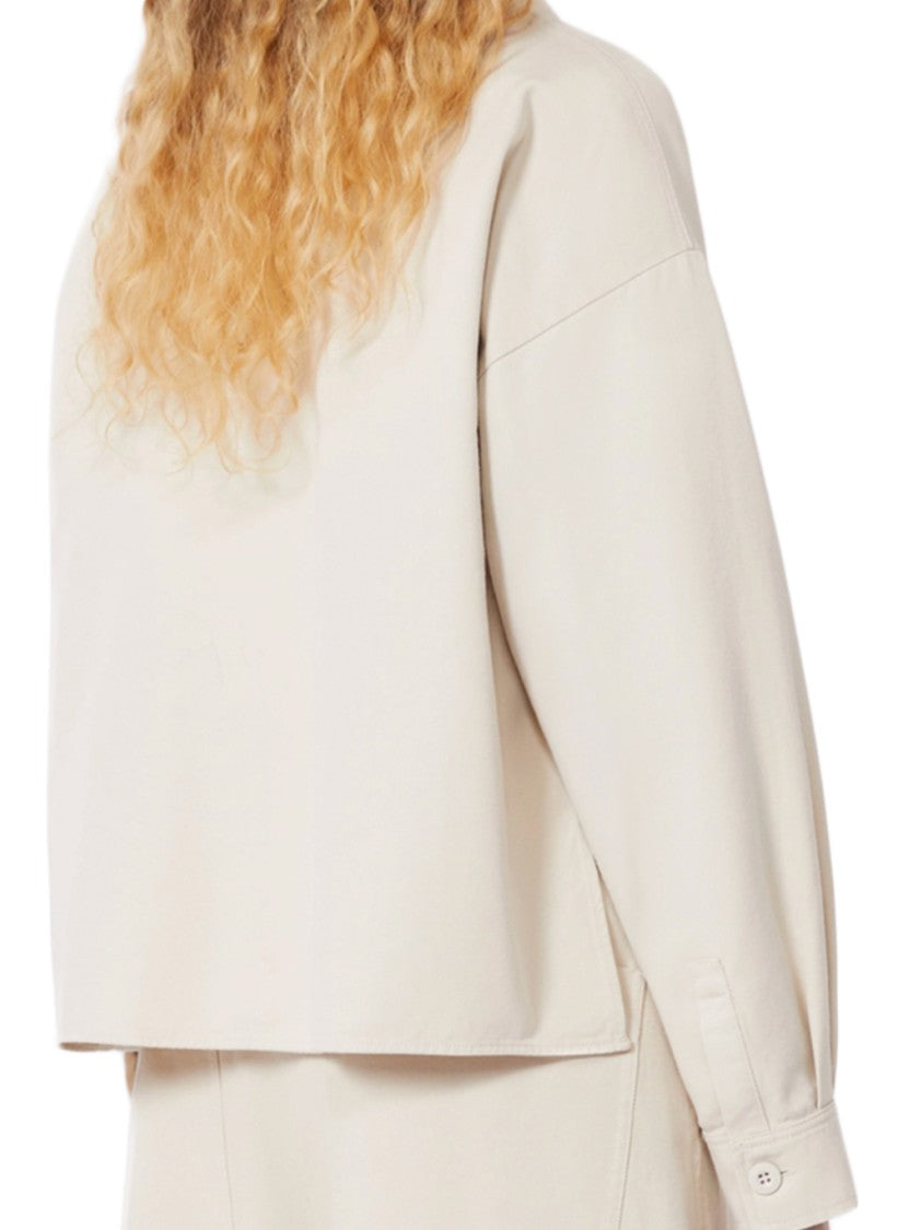 Max Mara Cropped Jacket With Classic Collar And Asymmetrical Hem