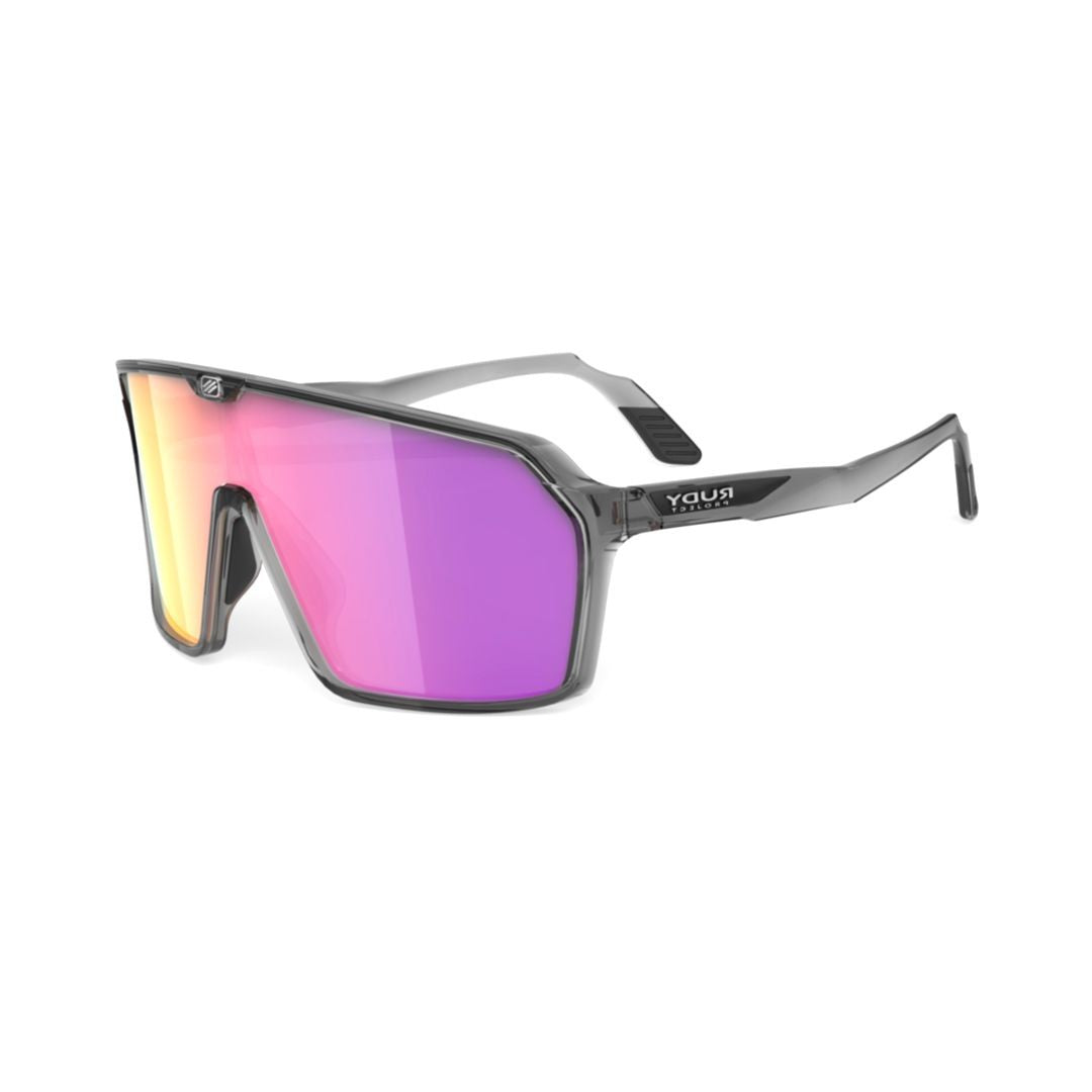 Rudy Project Spinshield Crystal Ash Oversized Shield Sunglasses With Reflective Lens