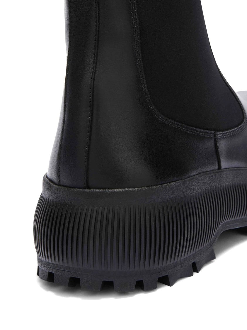 Jil Sander Black Chelsea Vibram Sole Leather Boots