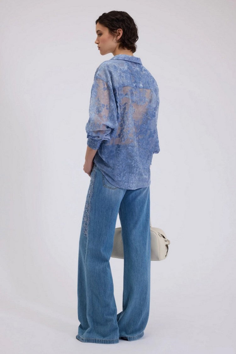 Ermanno Denim Silk Blouse