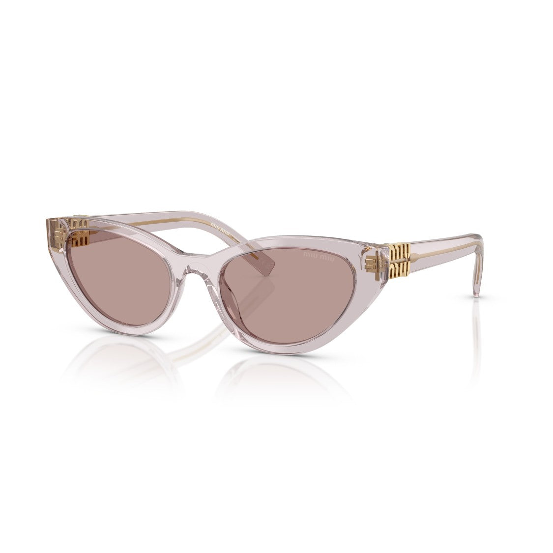 Miu Miu 0Mu A04s Translucent Mauve Cat-Eye Sunglasses