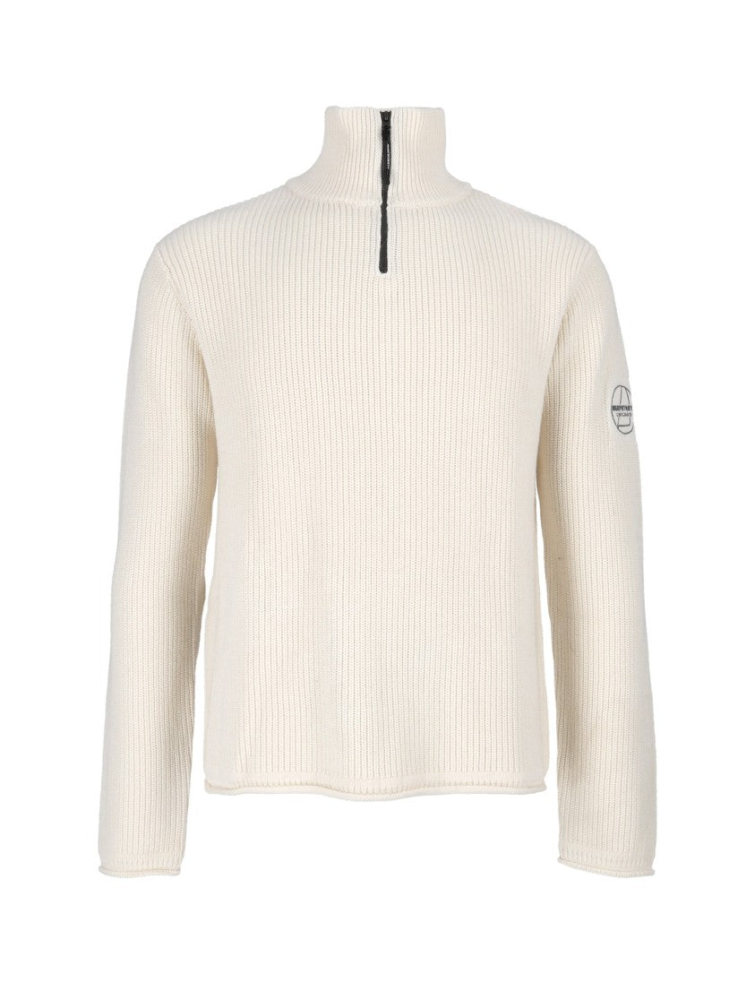 Murphy & Nye Whisper White Fender High-Neck Half-Zip Sweater