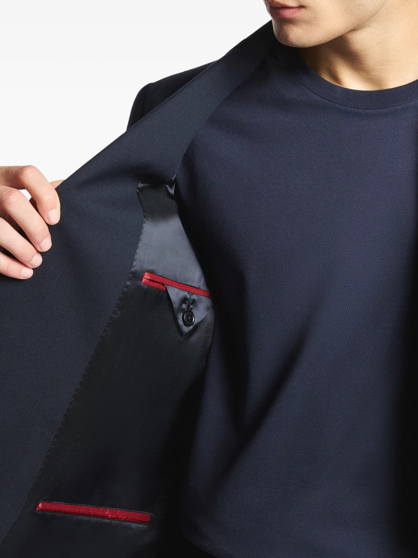 Fay Tailored Notch Lapel Red Trim Blazer